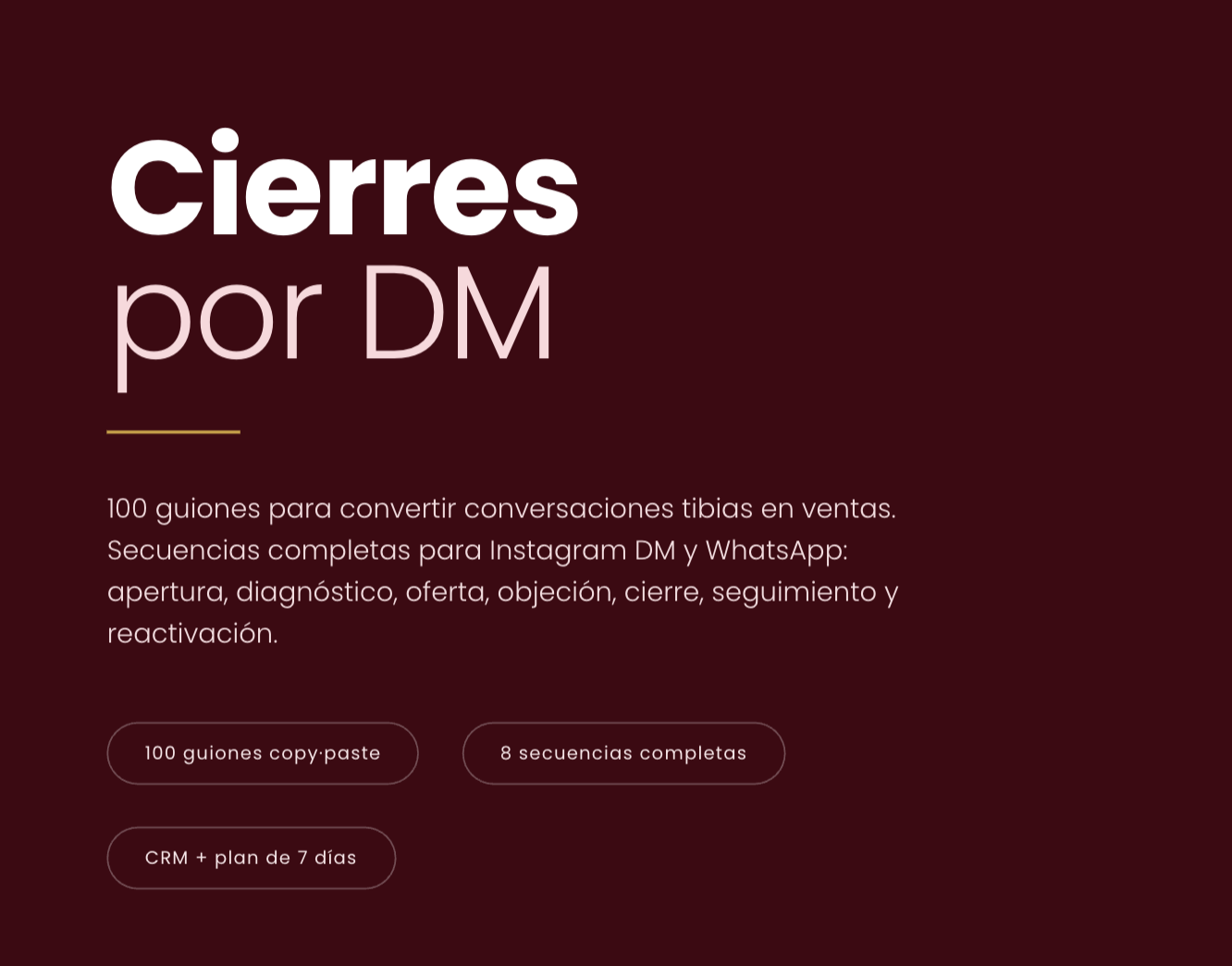 Cierres por DM: 100 Guiones para Convertir Conversaciones en Ventas